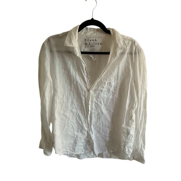 Frank & Eileen Linen ‘Eileen’ Top - White - Small - Picture 2 of 5